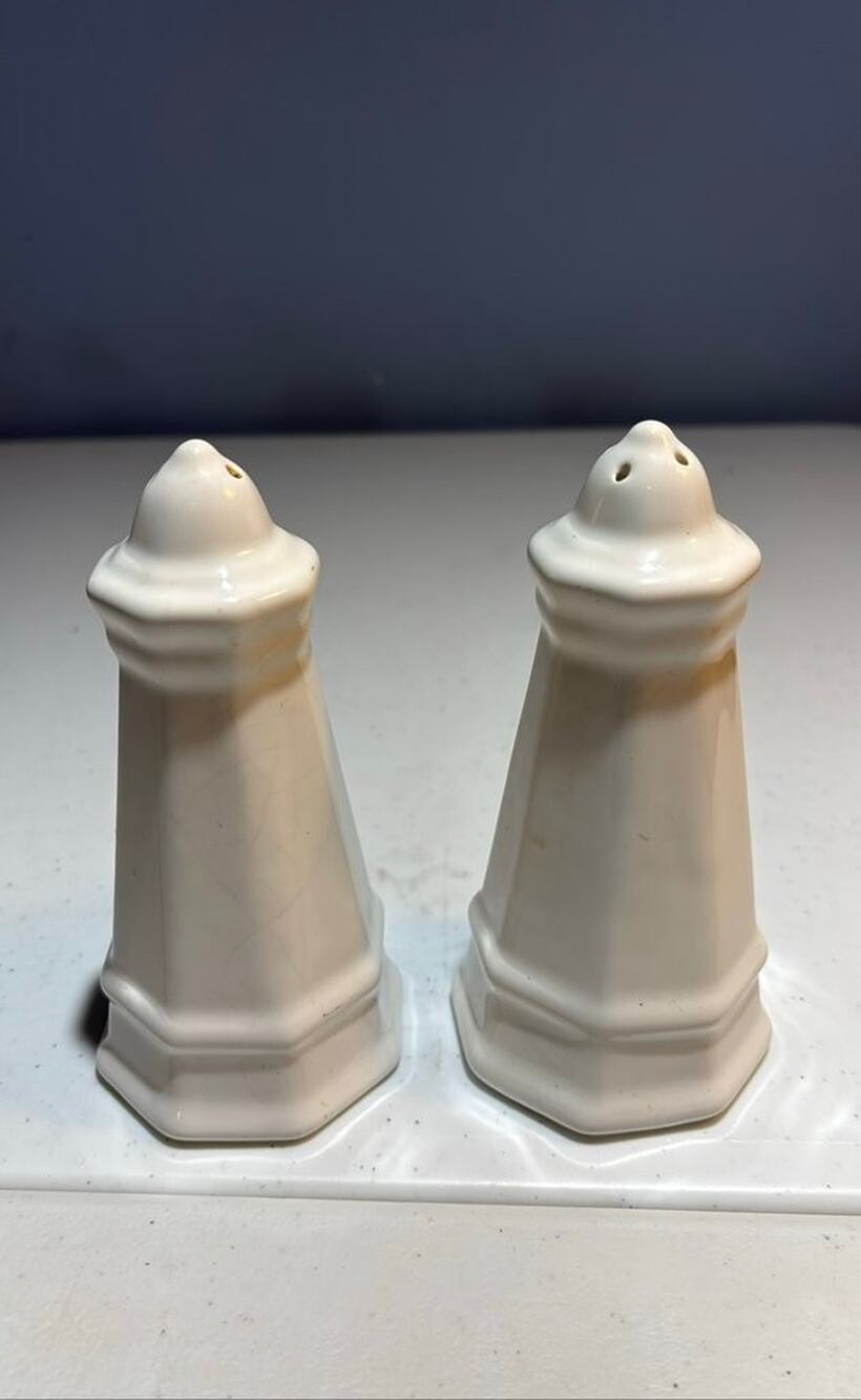 Pfaltzgraff White Ceramic Salt and Pepper Shakers